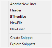 CodeSnippetMenu